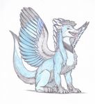  dragon feathers feral fur furred_dragon male red_eyes rexhyuga_character skyfifer solo 