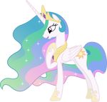  2015 90sigma absurd_res alpha_channel equine female feral friendship_is_magic fur hair hi_res horn mammal multicolored_hair my_little_pony princess_celestia_(mlp) purple_eyes smile solo white_fur winged_unicorn wings 