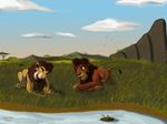  2015 darthmaul1999 disney feline grass kopa kovu laugh lion male mammal pride_rock the_lion_king 