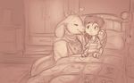  &lt;3 2015 age_difference bed bedroom caprine child female goat horn jonas kissing male mammal toriel undertale young 