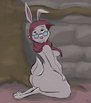  breasts butt disney draconis0868 eyewear female glasses headscarf kneeling looking_at_viewer mother_rabbit nude robin_hood_(disney) solo 