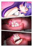  2015 animal_humanoid big_breasts blush bra breasts clothing comic eyes_closed female female/female fluttershy_(mlp) french_kissing friendship_is_magic group hair horn humanoid kissing long_hair micro my_little_pony one_eye_closed open_mouth panties pink_hair pinkie_pie_(mlp) purple_hair rarity_(mlp) restrained rope saintxtail saliva teeth tongue twilight_sparkle_(mlp) underwear vore white_border 