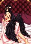  albedo black_hair breasts highres horns large_breasts long_hair looking_back minaha_(playjoe2005) overlord_(maruyama) smile solo wings 