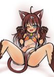  animal_ears blue_eyes highres looking_at_viewer minaha_(playjoe2005) one_eye_closed open_mouth sennen_sensou_aigis sketch smile solo tail ur_(sennen_sensou_aigis) 