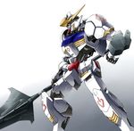  gundam_barbatos gundam_tekketsu_no_orphans lance ma_tsukasa mecha mobile_suit no_humans polearm weapon white_background 