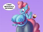  2015 anthro anthrofied areola breast_expansion breasts cherry cupcake dialogue english_text equine female food friendship_is_magic horse mammal mrs_cake_(mlp) my_little_pony nipples pink_eyes pony solo stunnerpony text 