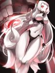  1girl airfield_hime breasts curvy female kantai_collection large_breasts long_hair looking_at_viewer open_mouth red_eyes shinkaisei-kan smile solo very_long_hair white_hair white_skin wide_hips 