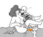  bone breasts chubby covered_eyes dok-tah female human interspecies male male/female mammal monochrome papyrus_(undertale) penis skeleton skull undertale vaginal 