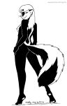  anthro breasts edit female fur hair kelly_o&#039;dor mammal mephitid nude nude_edit pinup pose skunk solo tegerio zandar&#039;s_saga zander&#039;s_saga 