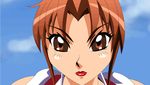  animated animated_gif bare_legs breasts brown_hair close-up fatal_fury female fighting huge_breasts jumping jyubei king_of_fighters nipples shiranui_mai snk 