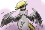  animal_genitalia anthro anthrofied areola blonde_hair blush breasts derpy_hooves_(mlp) dickgirl drooling equine erect_nipples flaccid friendship_is_magic grey_background grey_penis grey_skin hair half-closed_eyes hands_behind_back horse horsecock intersex invalid_tag looking_at_viewer mammal my_little_pony navel nipples nova_(artist) penis pony saliva simple_background smile solo tongue tongue_out vein wide_hips wings 