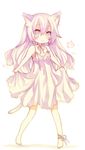  animal_ears aruya_(flosrota) bad_id bad_pixiv_id barefoot blush cat_ears cat_tail copyright_request long_hair solo tail white_hair 