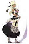  animal_ears artist_request blonde_hair breasts cleavage dark_skin fuurai_no_shiren green_eyes kamina_(shiren_the_wanderer) large_breasts long_hair solo tan 