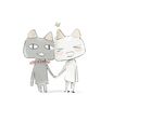  animal black_cat cat closed_eyes doko_demo_issho game_console holding_hands inoue_toro kuro_(doko_demo_issho) no_humans playstation uki_atsuya 