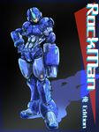  android glowing glowing_eyes green_eyes highres ledjoker07 male_focus manly muscle rockman rockman_(character) rockman_(classic) solo 