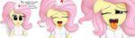  2015 augustbebel clothed clothing equine eyes_closed female feral fluttershy_(mlp) friendship_is_magic hair hat hi_res horse long_hair looking_at_viewer mammal my_little_pony nurse_hat one_eye_closed open_mouth pink_hair pony saliva simple_background solo tongue tongue_out white_background 