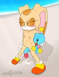  2015 abdominal_bulge after_sex anal anal_penetration anthro big_penis blush chao cheese_the_chao cream_the_rabbit cum cum_drip cum_in_ass cum_inside cum_on_face dripping excito female flat_chested from_behind lagomorph male mammal penetration penis public rabbit sonic_(series) sweat young 