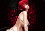  1girl 3d animated animated_gif ass bat_wings bikini breasts demon_girl erect_nipples head_wings koakuma large_breasts long_hair mikumikudance open_mouth red_eyes red_hair sexually_suggestive sideboob source_request swimsuit touhou wings 