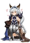 :t animal_ears armor armored_boots armored_dress bangs black_gloves blush boots braid breasts cat_ears cleavage dress erune fingerless_gloves full_body gloves granblue_fantasy hair_between_eyes hairband heles high_heel_boots high_heels knees_together_feet_apart large_breasts long_hair looking_away looking_to_the_side panties pantyshot pantyshot_(squatting) pyz_(cath_x_tech) shoulder_pads silver_hair simple_background single_braid solo spikes squatting underwear v-shaped_eyebrows vambraces very_long_hair white_background white_panties yellow_eyes 