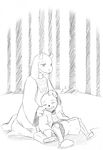  barefoot blush bone book caprine clothing duo female forest goat horn kyrio long_ears male mammal monster paws robe sans_(undertale) skeleton sleeping slippers toriel tree undertale 