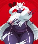  1girl 2015 anthro areola areolae big_breasts bouncing_breasts breasts broken_heart caprine claws clothing dress eric_lowery fangs female furry goat goat_ears goat_girl heart horn horns huge_breasts large_breasts looking_at_viewer mammal nipples open_mouth plump red_background scar solo sssonic2 tears thick_thighs tobyfox toriel torn_clothes torn_clothing torn_dress undertale wardrobe_malfunction wide_hips 