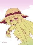  alternate_costume bangs betei casual crescent crescent_hair_ornament dress hair_between_eyes hair_ornament hat long_hair looking_at_viewer looking_back monochrome patchouli_knowledge scrunchie sleeveless sleeveless_dress smile solo straw_hat sundress touhou 