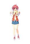  1girl ameto_yuki doumyouji_moemi female full_body hooksoft looking_at_viewer official_art pure_x_connect red_hair smee solo standing transparent_background transparent_png yellow_eyes 