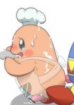  anal anal_penetration apron avian bird blush chef chef_hat chef_kawasaki cook cum cum_everywhere fellatio group group_sex king_dedede kirby_(series) messy nintendo oral penetration penguin ruua sex simple_background tears translucent unknown_species unseen_character video_games white_background 