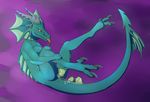  anthro birth breasts claws clitoris cum dragon egg female frill gettingeggywithit horn oviposition pregnant pussy pussy_juice scalie solo spread_legs spreading tongue 