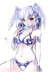  bad_id bad_pixiv_id bikini blue_eyes breasts cleavage curly_hair food head_wings highres long_hair looking_at_viewer medium_breasts melia pale_skin popsicle shino_haruto side-tie_bikini silver_hair solo swimsuit upper_body white_background xenoblade_(series) xenoblade_1 