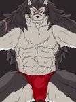 bulge canine clothing fundoshi male mammal muscular rouen shining_(series) shining_force shining_wind simple_background solo underwear unknown_artist video_games wolf 
