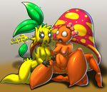  ? anthro anthrofied beady_eyes bigger_version_at_the_source black_sclera blush bow breasts claws duo elpatrixf female flora_fauna nintendo nude open_mouth parasect pincers plant pok&eacute;mon pussy sitting sunkern video_games white_eyes 
