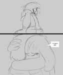  &lt;3 anthro asriel_dreemurr caprine chara_(undertale) clothing fatz_geronimo_(artist) fur goat hair horn hug human long_ears mammal monster protagonist_(undertale) sad tears undertale wounded 