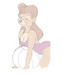  beach_ball bear bracelet breasts cleavage clothed clothing disney drewgardner_(artist) ear_piercing female jewelry mammal mature_female mother parent piercing pinup pose rebecca_cunningham solo swimsuit talespin 