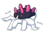  creatures_(company) english_text full_body game_freak gastrictank gen_7_pokemon hands looking_at_viewer nintendo no_humans pink_eyes pokemon pokemon_(creature) pokemon_(game) pokemon_sm pyukumuku simple_background white_background 