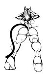  anthro anus breasts butt female line_art nude pussy raised_tail side_boob solo spazer86 standing 