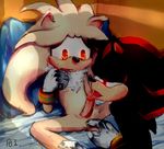  anal anal_fingering anthro bed black_fur blush chest_tuft dripping duo fingering fur hedgehog licking male male/male mammal open_mouth penis pillow probing sex shadow_the_hedgehog silver_the_hedgehog sonic_(series) sweat tongue tongue_out tuft white_fur 