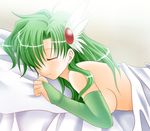  breasts final_fantasy final_fantasy_iv green_hair harapeko long_hair nude rydia sideboob sleeping 