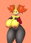  areola big_breasts breasts delphox female fur huge_breasts nintendo nipples noiverus pok&eacute;mon pussy solo video_games wide_hips yellow_fur 