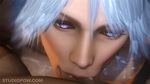  1boy 1girl 3d :&gt;= animated animated_gif breasts christie_(doa) dead_or_alive fellatio nude oral sex silver_hair source_filmmaker studiofow uncensored 