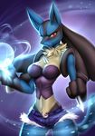  alanscampos breasts female lucario magic nintendo pok&eacute;mon video_games 