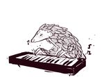  ambigious_gender eyes_closed keyboard mammal music pangolin simple_background tagme unknown_artist 