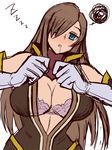 bra breasts brown_hair cleavage confused dazed empty_eyes female femsub gloves green_eyes hair_over_one_eye hypnosis large_breasts long_hair mind_control open_clothes saliva solo tales_of_(series) tales_of_the_abyss tear_grants underwear undressing zerohime 
