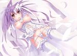  animal_ears areolae bad_id bad_pixiv_id blush breasts bridal_veil bride cameltoe dk.senie dress dress_lift elbow_gloves feathers flower garter_belt gloves hair_flower hair_ornament highres long_hair looking_at_viewer medium_breasts nipples no_bra original panties panty_pull pink_eyes purple_hair pussy solo thighhighs twintails underwear veil wedding_dress white_legwear wolf_ears 