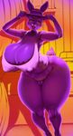  2015 anthro big_breasts bottomless breasts cleavage clothed clothing erect_nipples female half-dressed huge_breasts lagomorph mammal nipple_bulge nipples pussy rabbit rabbit_shopkeeper_(undertale) solo undertale vhsdaii 