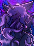  2018 anthro big_breasts breasts consentacles deep_navel detailed_background digital_media_(artwork) equine eyes_closed female friendship_is_magic hair happy horn horse maggotorium mammal moon my_little_pony night nipples nude outside pony princess_luna_(mlp) pussy shiny slightly_chubby smile solo tentacles thick_thighs water wide_hips wings 