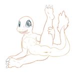  anthro blush breasts butt charmander claws cute fangs female fire looking_at_viewer mammal nintendo nipples nude open_mouth pok&eacute;mon posexe pussy reptile scalie simple_background smile solo teeth tongue video_games white_background 