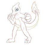  anthro balls charmeleon claws erection fire looking_at_viewer male nintendo nude open_mouth penis pok&eacute;mon posexe reptile scalie simple_background smile solo video_games white_background 