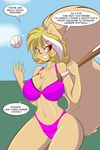  anthro ball baseball_(ball) big_breasts blonde_hair bra breasts brown_fur cleavage clothed clothing english_text female fur gloria_bourne hair huge_breasts lingerie mammal mastergodai mature_female mother multicolored_hair panties parent rascals rodent smile solo squirrel text thick_thighs two_tone_hair underwear white_hair wide_hips 