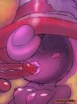 2015 animated areola balls big_breasts breasts erect_nipples erection fellatio female ghost male mario_bros nintendo nipples oral orange-peel paper_mario penis sex spirit video_games vivian_(mario) 